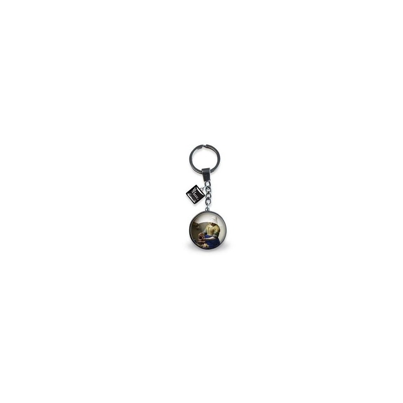 Sleutelhanger glas Vermeer Het Melkmeisje Ø3cm