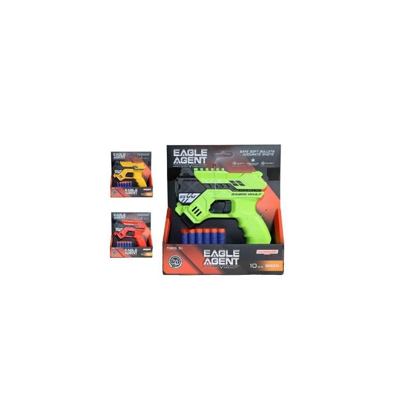 Fusil Soft Dart Gun Eagle Agent + 6 balles souples