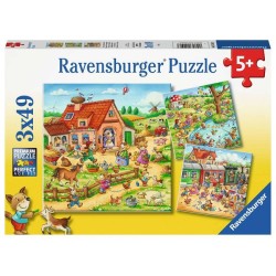 Ravensburger puzzel Vakantie op het platteland 3x49 stukjes