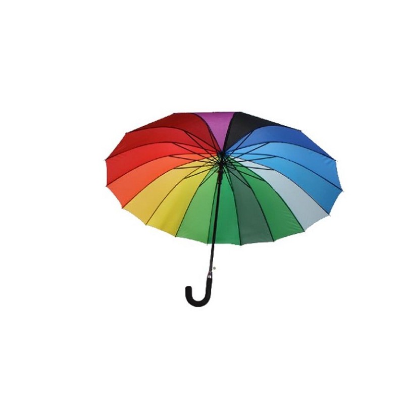 Parapluie arc-en-ciel Ø112cm avec 16 baleines et grip en mousse