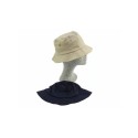 Chapeau de soleil avec 2 fermetures éclair bleu foncé ou beige