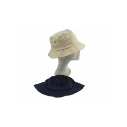 Chapeau de soleil avec 2 fermetures éclair bleu foncé ou beige