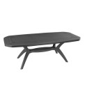 Table Grosfillex Ibiza extensible 165/220x100cm Anthracite avec pied en croix