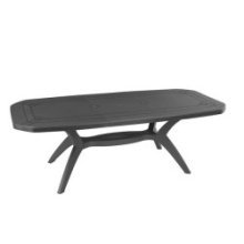 Table Grosfillex Ibiza extensible 165/220x100cm Anthracite avec pied en croix