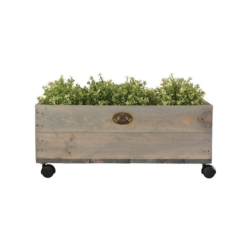 Esschert design Plantenbak vurenhout op wielen 39x59xh24,7cm ( exclusief planten )