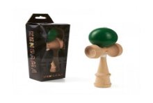 Kendama jeu d'adresse bois 22x8x5cm vert