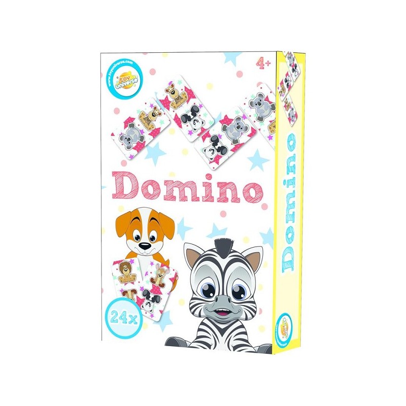 Dieren Domino spel 11,5x18x3,5cm