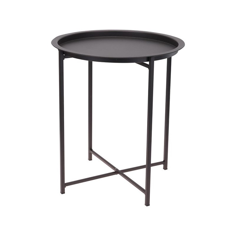 Table d'appoint métal Ø46xh52,5cm gris foncé mat