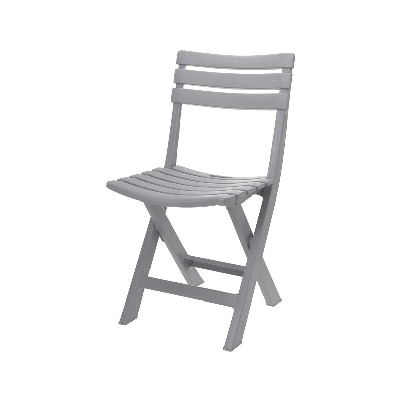 Chaise pliante Komodo plastique 41x40xh77cm gris clair