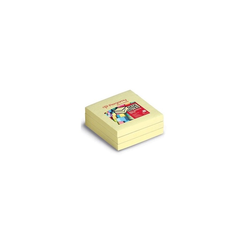 Pergamy sticky notes 100 vel 7,6x7,6cm geel pak a 12 stuks