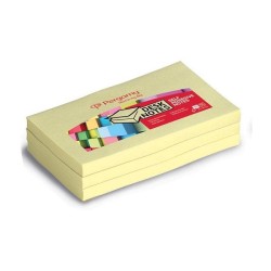 Pergamy notes autocollantes 100 feuilles 7,6x12,7cm jaune pack de 12 pièces