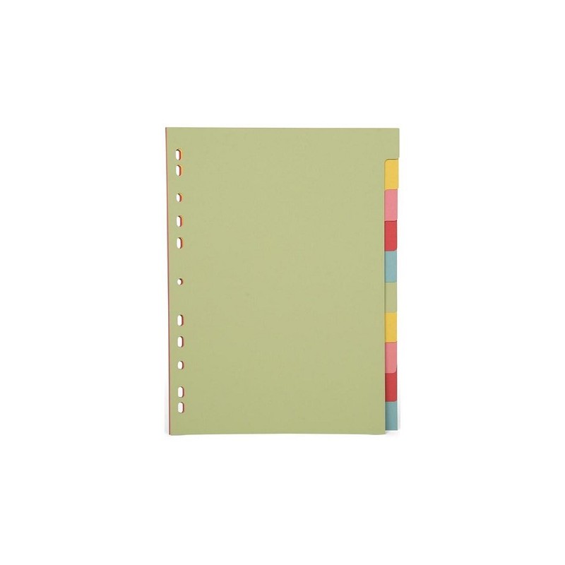 Onglets Pergamy A4 carton pastel 11 anneaux 10 onglets