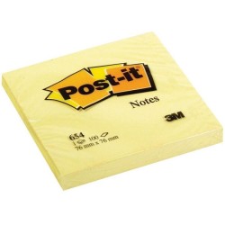 Post-it notes 100 feuilles 7,6x7,6cm jaune pack de 12 pièces