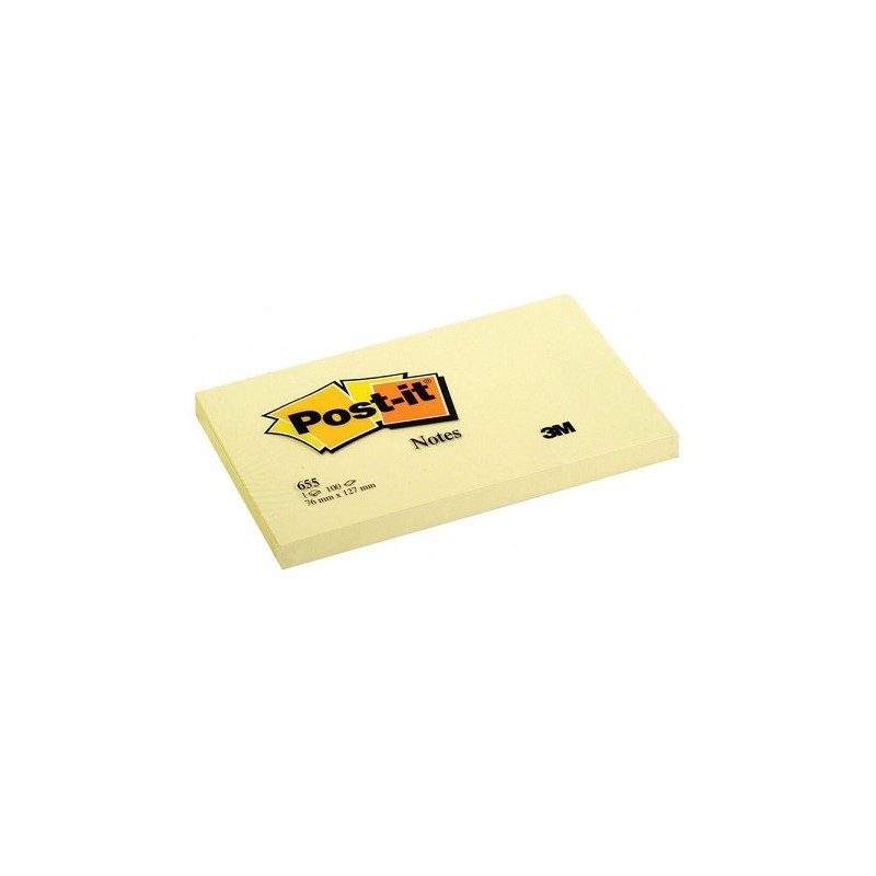 Post-it notes 100 feuilles 7,6x12,7cm jaune pack de 12 pièces