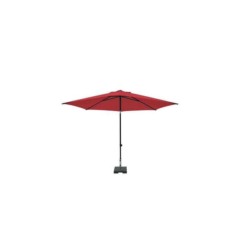 Parasol MYKANOS PUSH-UP rond 250 cm avec fonction inclinable 100% polyester Rouge