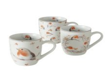 Boltze Home Tasse Ruby robin 330ml porcelaine (12x8x10cm)