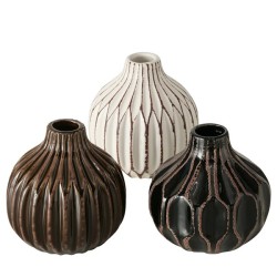 Boltze Home Vase Lenja 11xh11cm céramique marron
