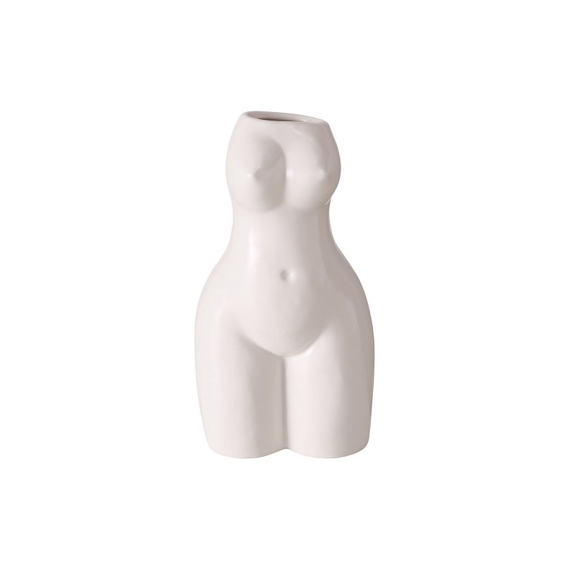 Boltze Home Vase Aurice Torso 9x7x17cm Porcelaine Blanc Mat