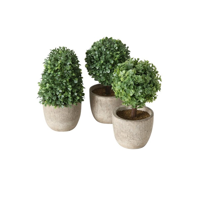 Boltze Home Plante artificielle Buxus en pot H14cm