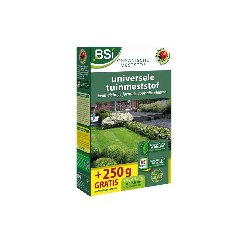 BSI Bio universele tuinmeststof 1,25kg 12,5m²