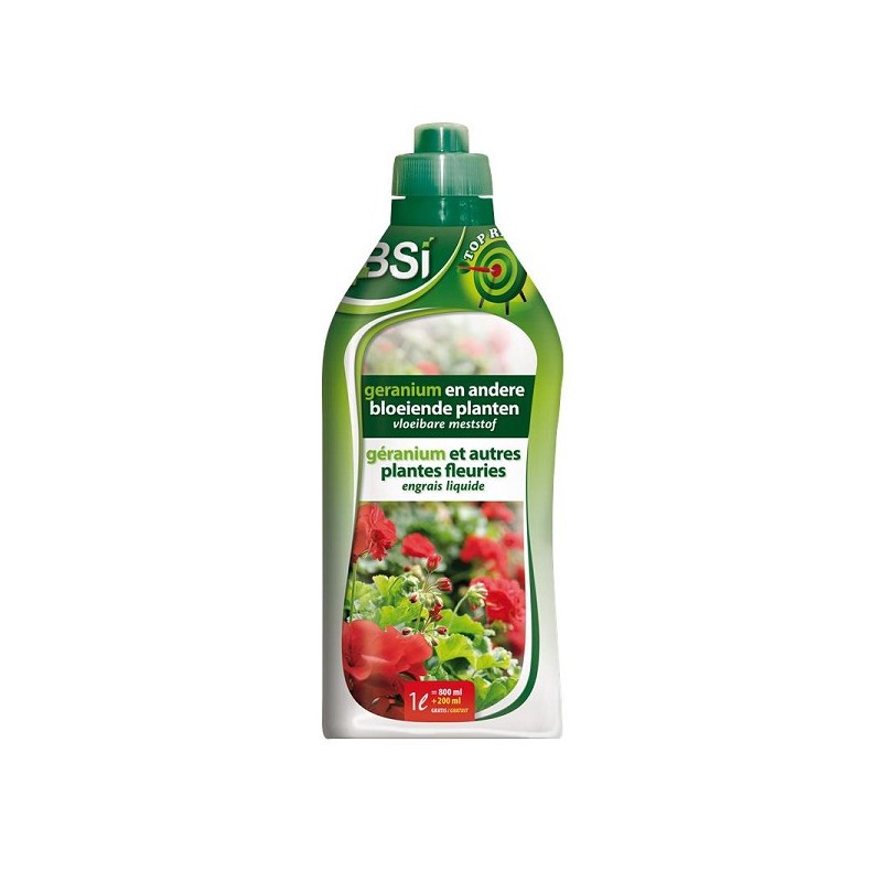 BSI Vloeibare meststof voor geranium en andere bloeiende planten 1L 200L