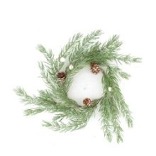 Dijk Natural Collections Couronne de Noël de branches de sapin en plastique avec pommes de pin 30x30x5cm