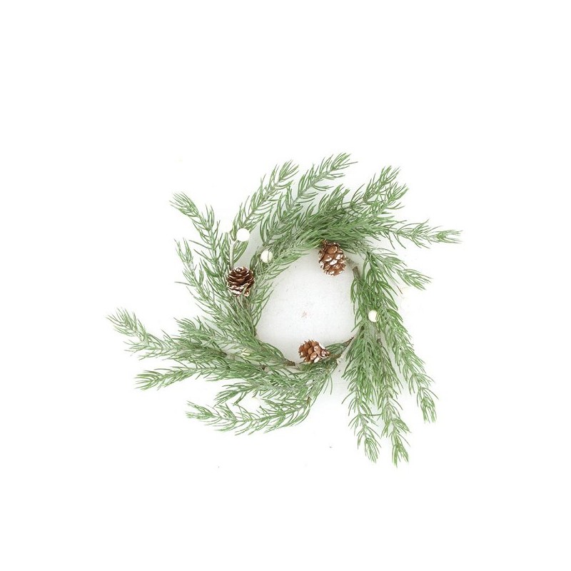 Dijk Natural Collections Couronne de Noël de branches de sapin en plastique avec pommes de pin 30x30x5cm