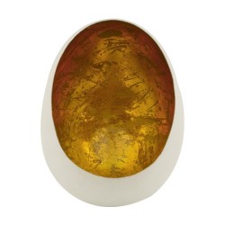 Dijk Natural Collections Theelichthouder-eggcandle metaal 10x11x15cm wit/goud