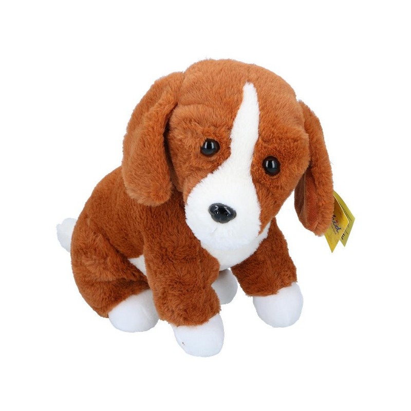 Peluche chien marron/blanc 45cm