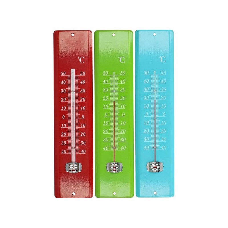 Kinzo Thermometer metaal 29,5x7x2cm