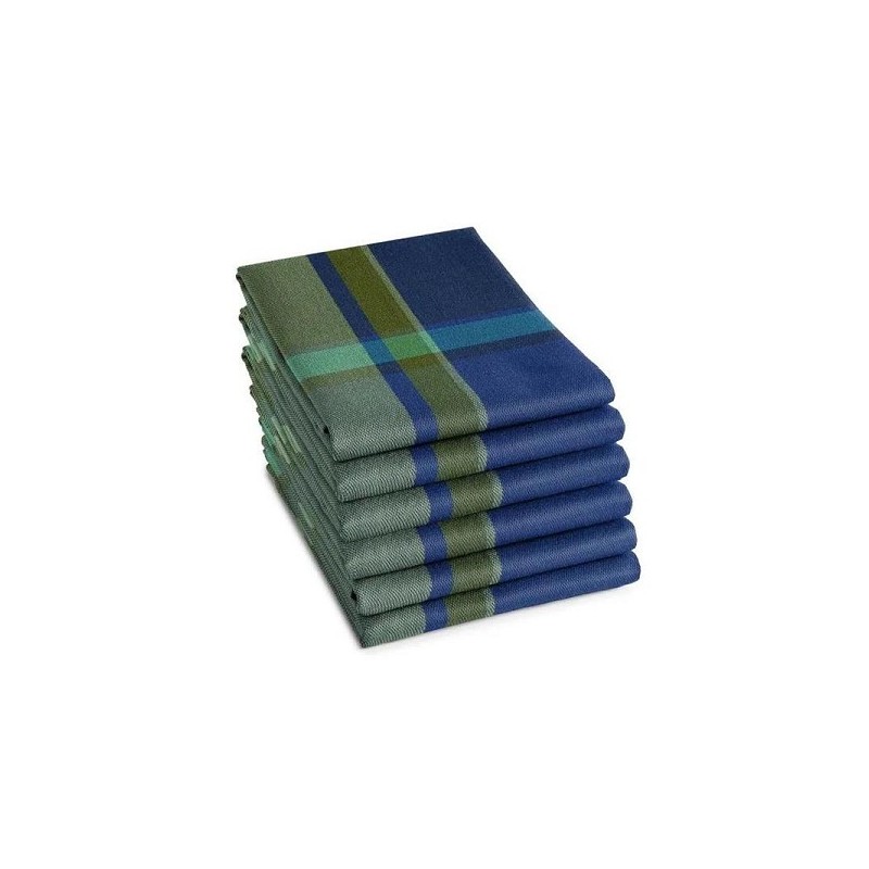DDDDD Theedoek Madras 60x65cm blauw per 6 stuks