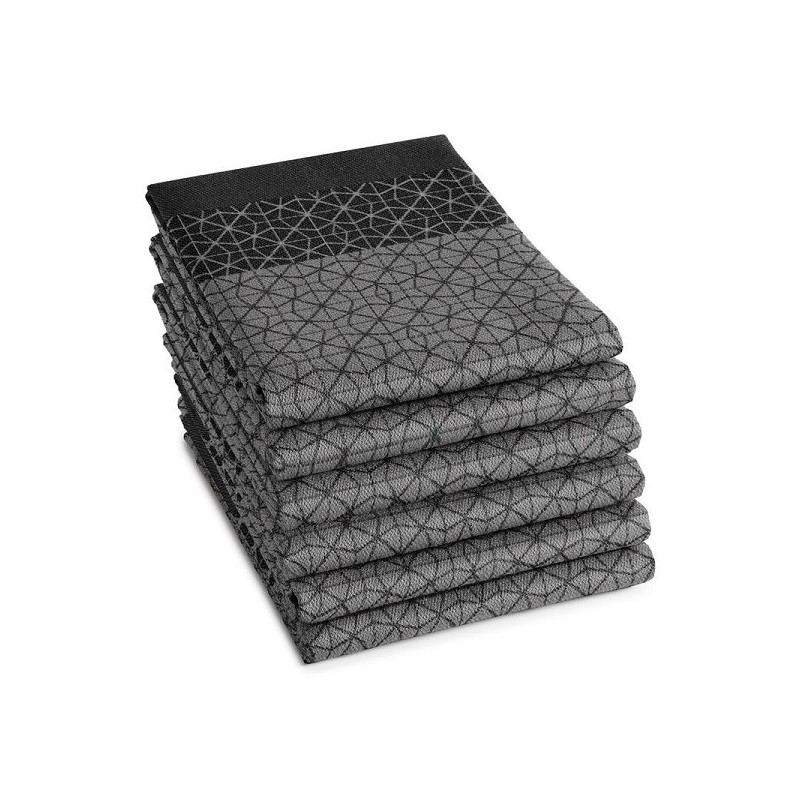 DDDDD Theedoek Chrystal 60x65cm zwart per 6 stuks