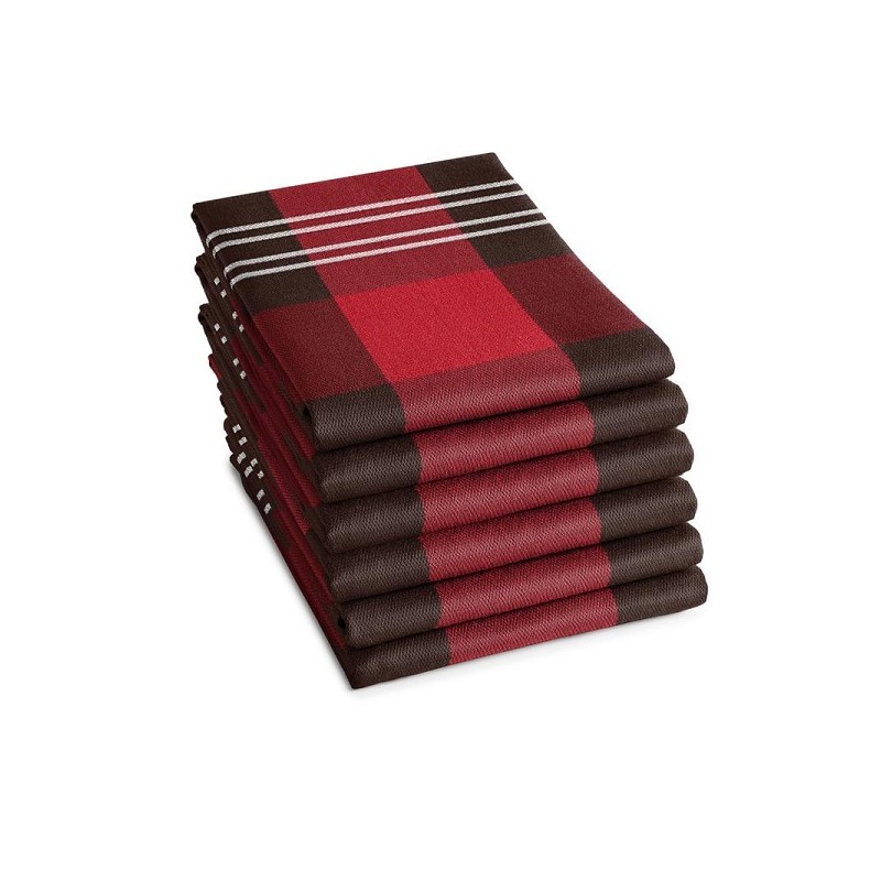 DDDDD Theedoek feller 60x65cm rood per 6 stuks