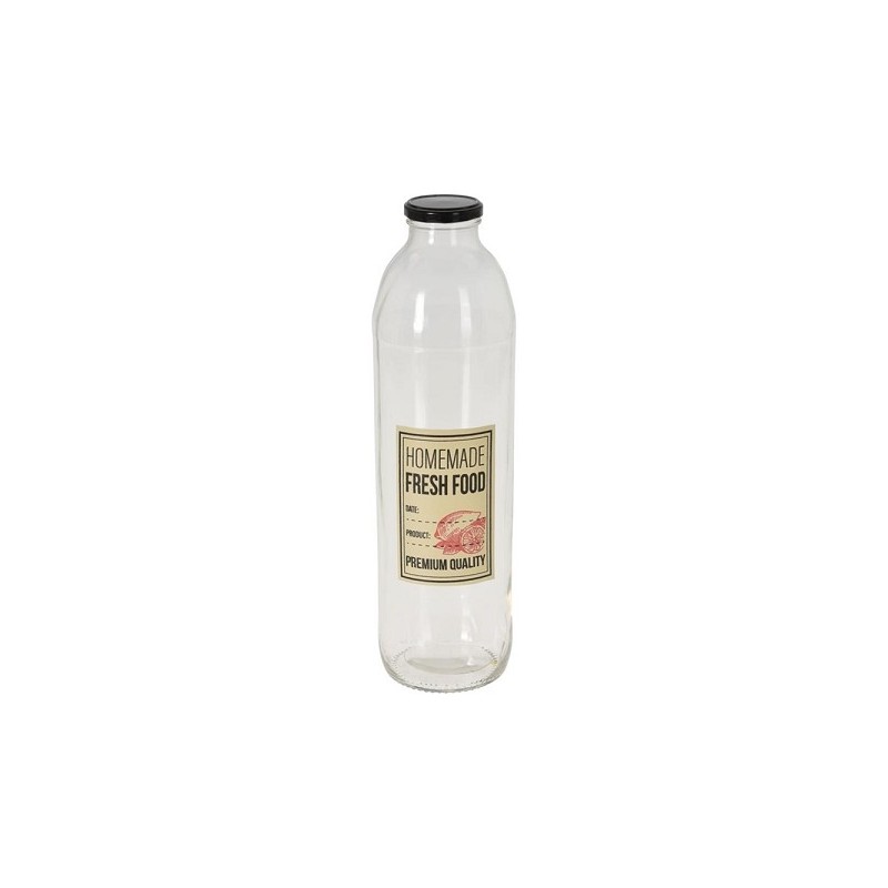 Bouteille en verre avec couvercle en métal 1000ml