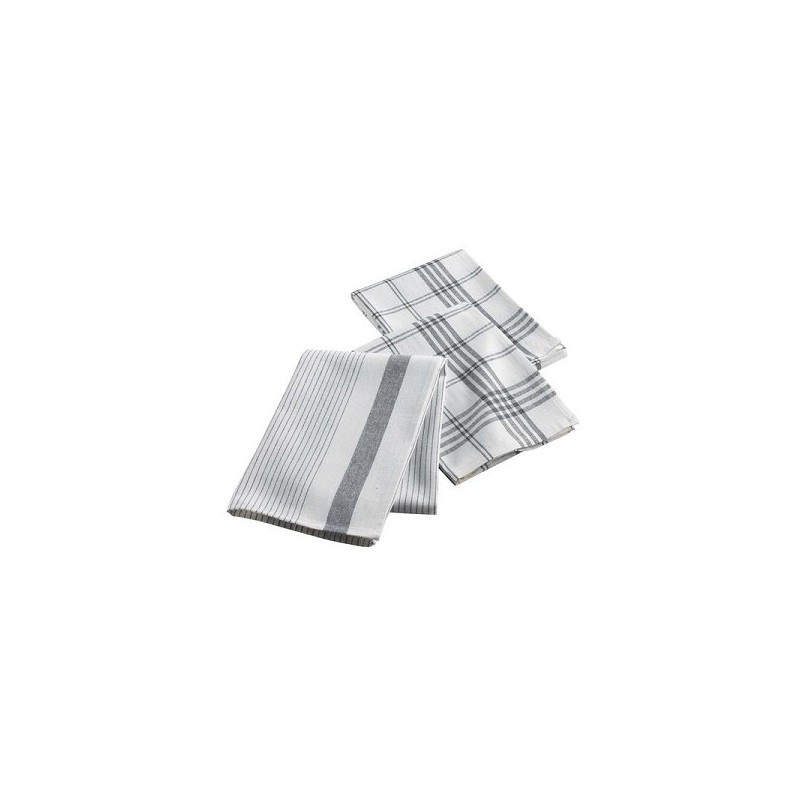 Theedoeken 100% katoen 50x70cm grijs set a 3 stuks