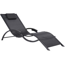 Cabello Chaise longue pliable anthracite