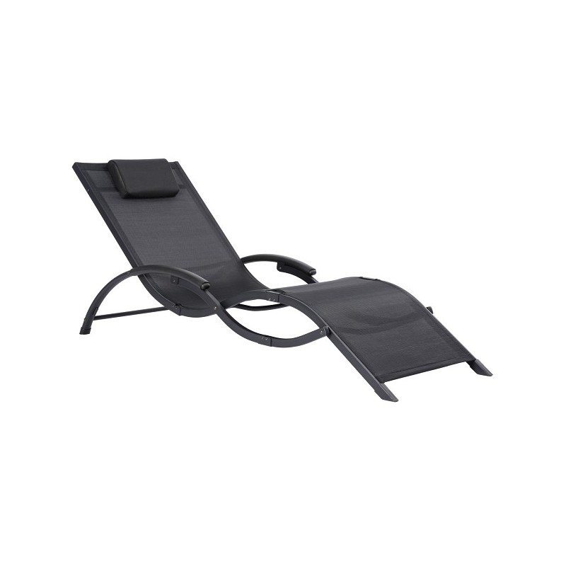 Cabello Chaise longue pliable anthracite