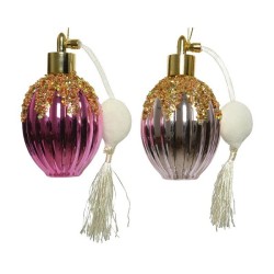 Decoris Kerst Ornament Parfumfles 6,3x12cm roze