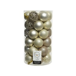 Set de boules de Noël Decoris tube Ø 6 cm avec 37 pièces perles design assorties