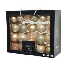 Set de boules de Noël Decoris 42 boules en verre assorties Ø 7cm Perle