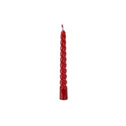 Bougies de sapin de Noël Decoris Swirl cire rouge Ø1,2x10cm emballées par 8 pièces