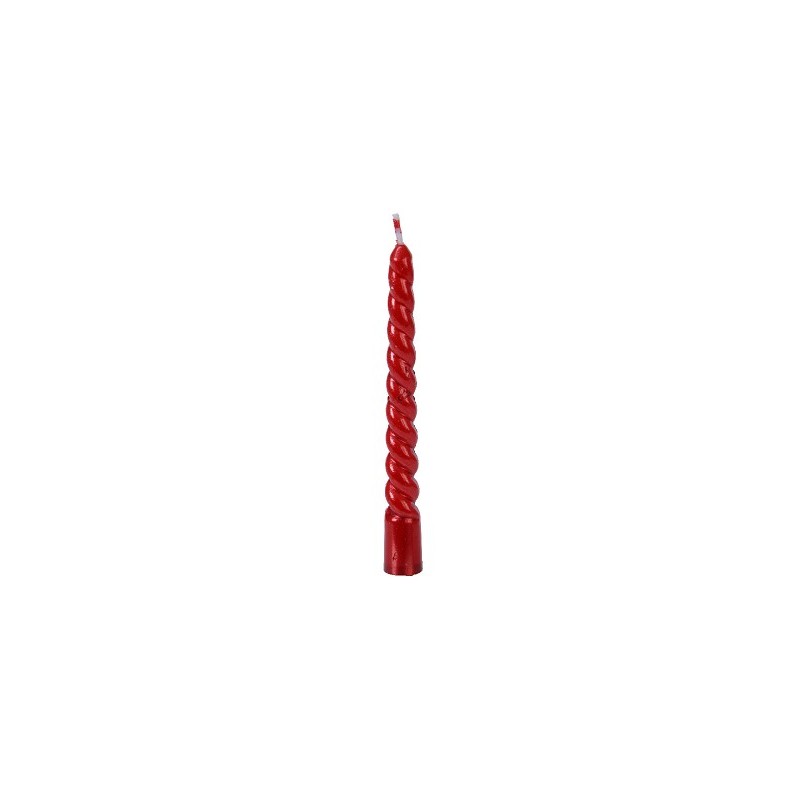 Bougies de sapin de Noël Decoris Swirl cire rouge Ø1,2x10cm emballées par 8 pièces