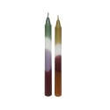 Decoris Dinner Candle Dip Dye vert 23cm boîte de 2 pièces, 2 couleurs assorties