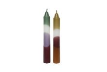 Decoris Dinner Candle Dip Dye vert 23cm boîte de 2 pièces, 2 couleurs assorties