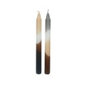 Decoris Dinerkaars Dip Dye bruin 23cm doos a 2 stuks, 2 assorti kleuren