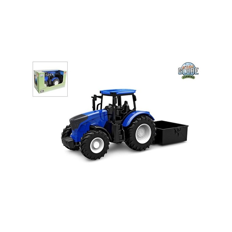 Kids Globe tractor freewheel met kiepbak 27,5cm blauw