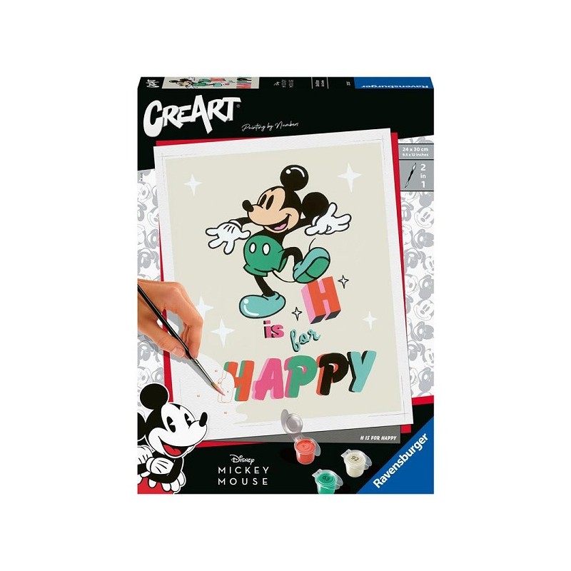 Ravensburger CreArt H est pour Happy / Mickey Mouse Peinture par numéro