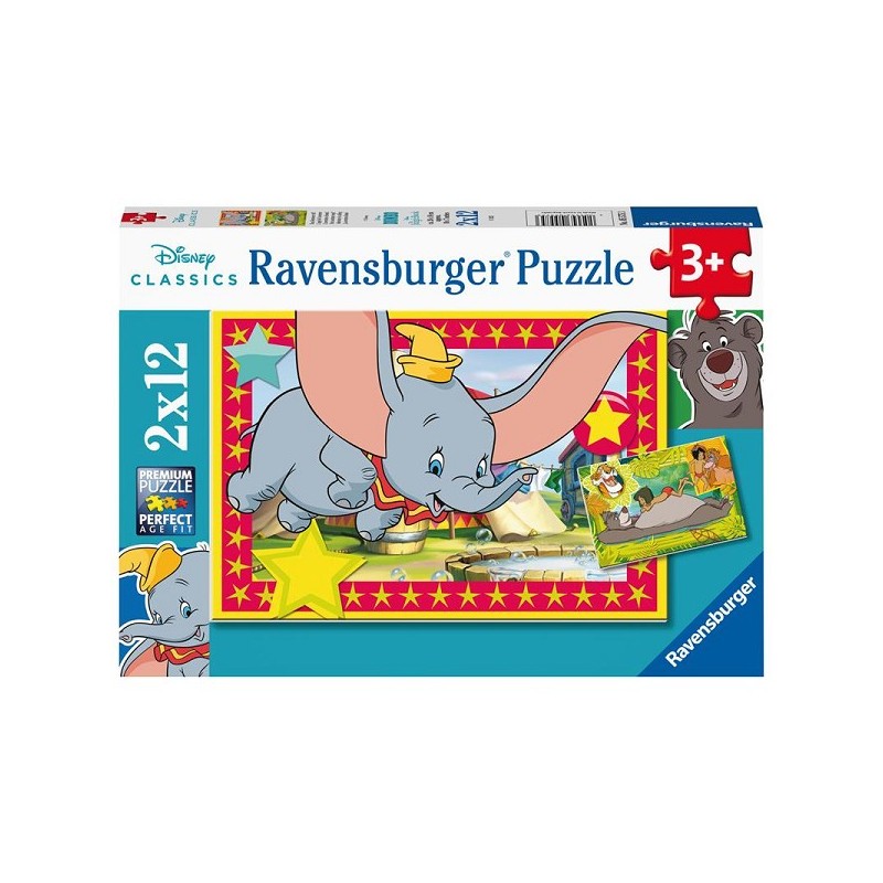 Puzzle Ravensburger Disney Classics : L'aventure appelle 2x12 pièces