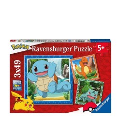 Ravensburger puzzel Pokemon: Charmander, Bulbasaur and Squirtle 3x49 stukjes