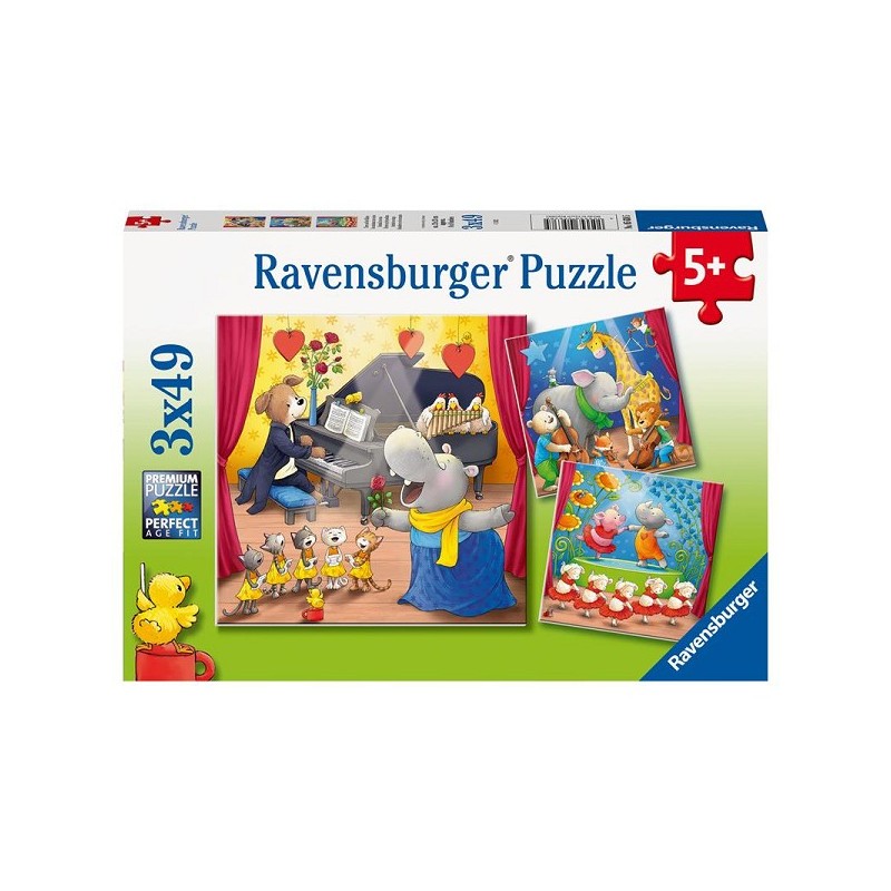 Ravensburger puzzle Animaux sur scène 3x49 pièces